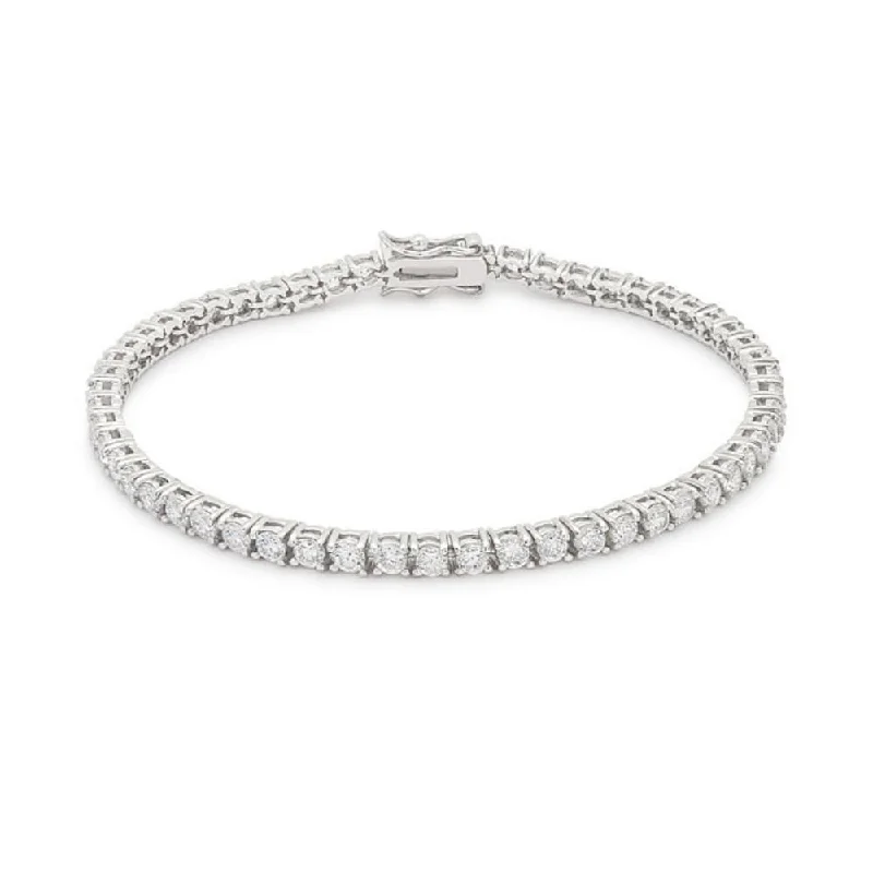 Tri-tone bangles-Victorian Cubic Zirconia Tennis 8 Inch Bracelet - 8 Inch