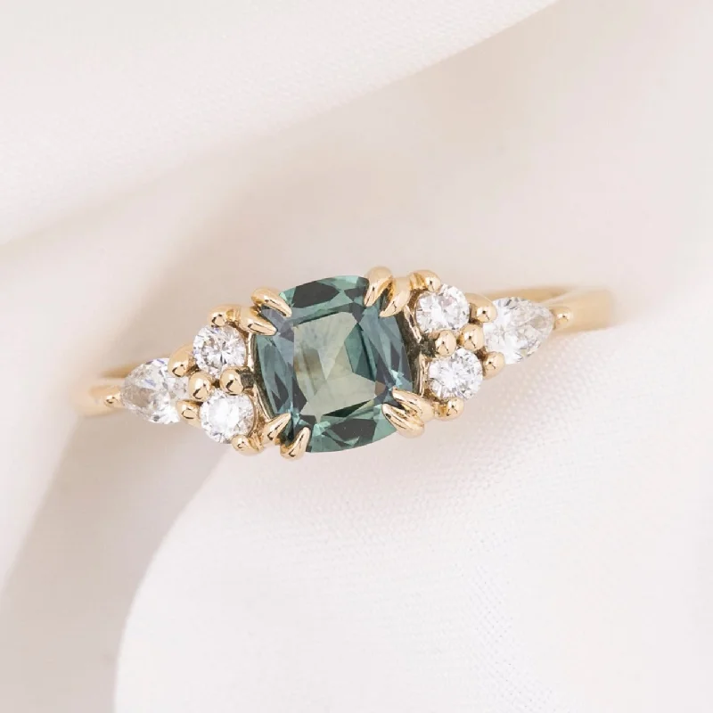 Handcrafted engagement rings-Remi Ring 0.79ct Mint Green Montana Sapphire, 14k Yellow Gold (One of a kind)