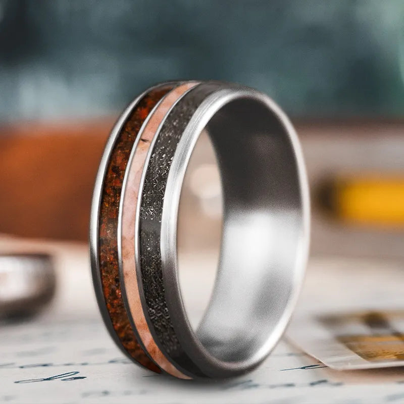 Snap band rings-Custom Design - 3-Inlay Narrow Center Ring okYLkUj8Qccata82g5ERJxkQ