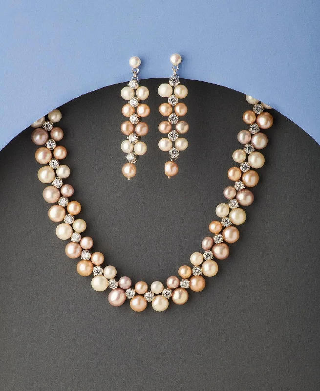 Spirit eye necklaces-Gorgeous Real Pearl Necklace Set