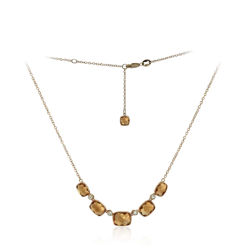 Subtle filigree necklaces-14Y Madera Citrine Necklace