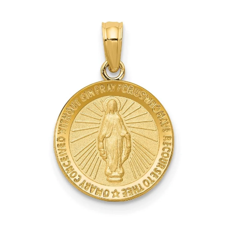 Dainty gem necklaces-Curata 14k Yellow Gold 18" 12mm Miraculous Medal Pendant Necklace