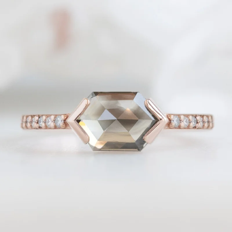 Old cameo engagement rings-The Willow Ring | 1.26ct Hexagon Salt and Pepper Diamond in 14K Rose Gold