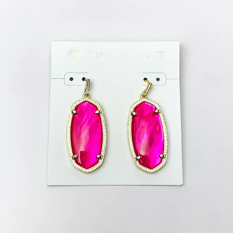 Trekker weave earrings-Kendra Scott | Elle Gold Drop Earrings in Azalea Illusion