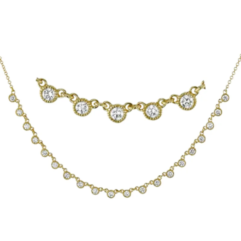 Tribal coin necklaces-Simon G. 18k Harmonie Necklace with Diamonds