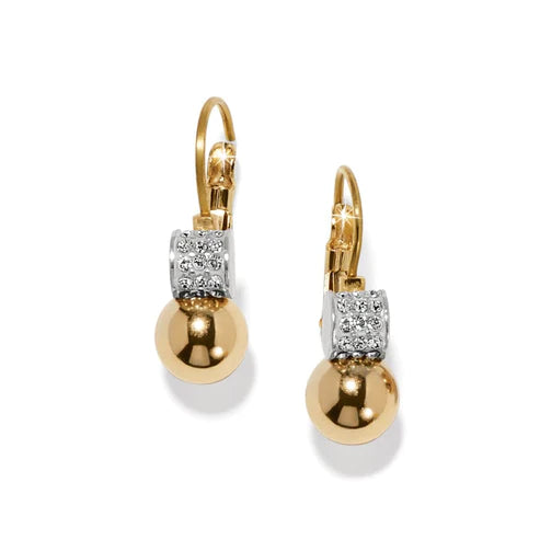 Clear star earrings-Brighton | Meridian Petite Leverback Earrings in Gold Tone