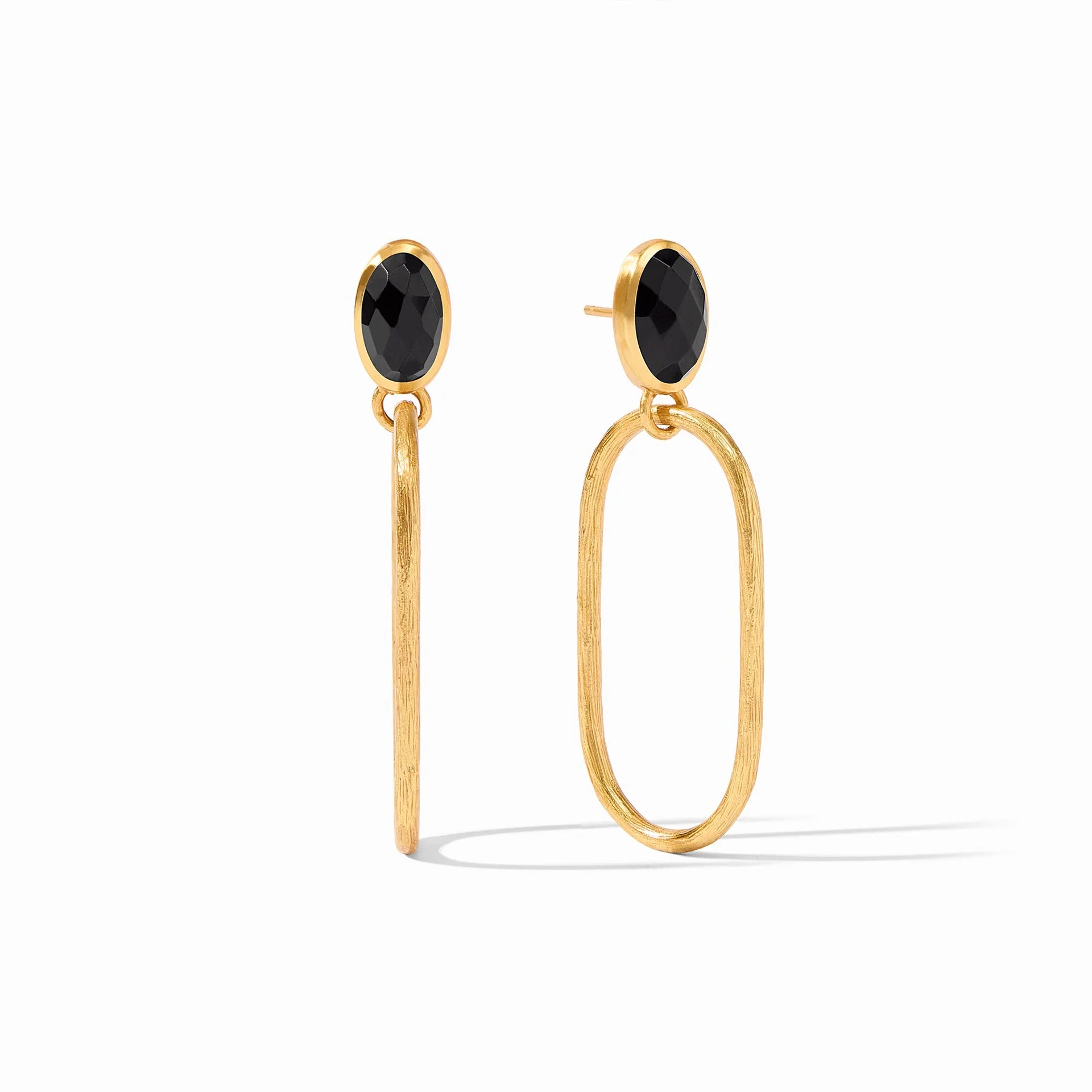 Fine pearl earrings-Julie Vos | Ivy Statement Earrings with Obsidian Black Crystals in Gold