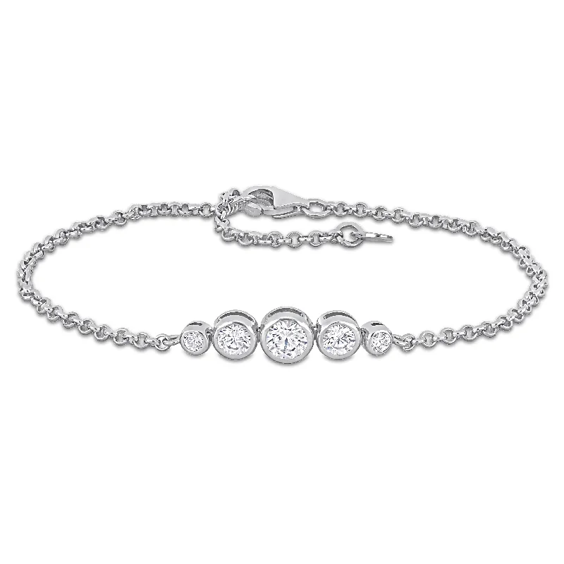 Agate bead bangles-Miadora 1 4/5 CT TGW Cubic Zirconia Tennis Bracelet in Sterling Silver - 7+1 in - 7 in x 6.3 mm x 3.7 mm