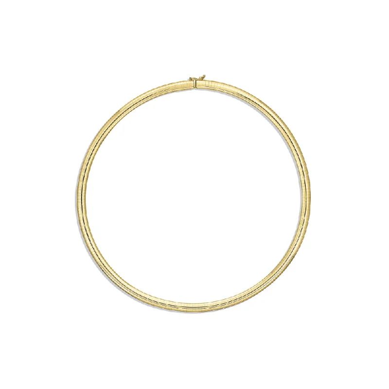 Glossy enamel necklaces-14k Gold 6mm Omega Necklace