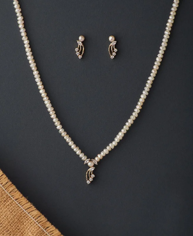 Zodiac sign necklaces-Pretty Real Pearl Necklace Set