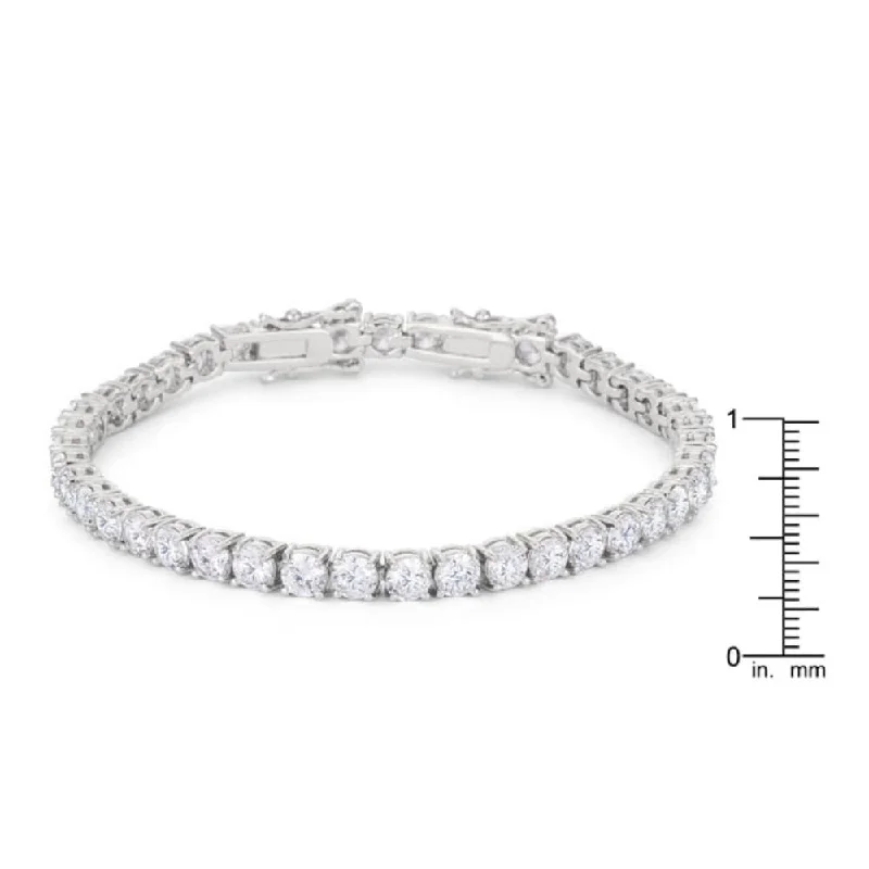 Hawk motif bangles-Clear Cubic Zirconia Tennis Bracelet Timeless And Classic Women's Bracelet - 8 Inch