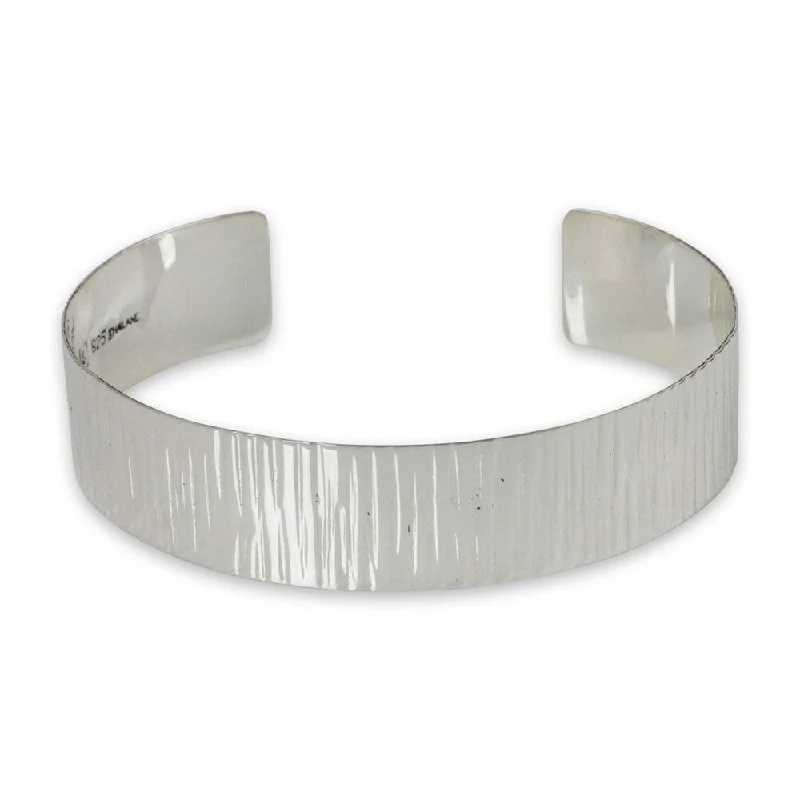 Crystal-twisted bangles-Handmade Sterling Silver 'Rain' Bracelet (Thailand)