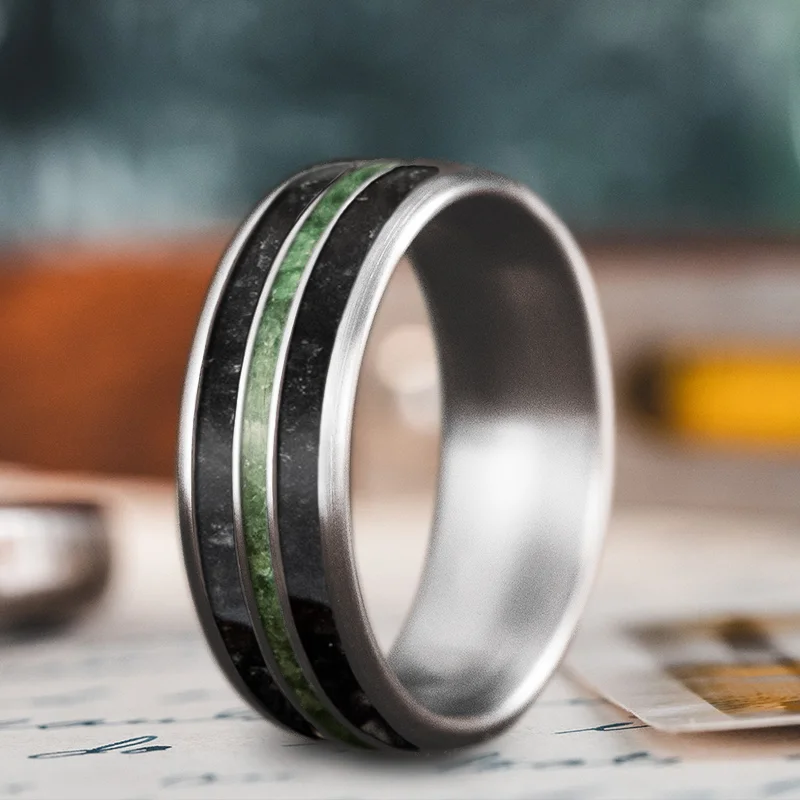 Coiled cord rings-Custom Design - 3-Inlay Narrow Center Ring R2B5Rb6FCFAjAT54Pg5u_REC