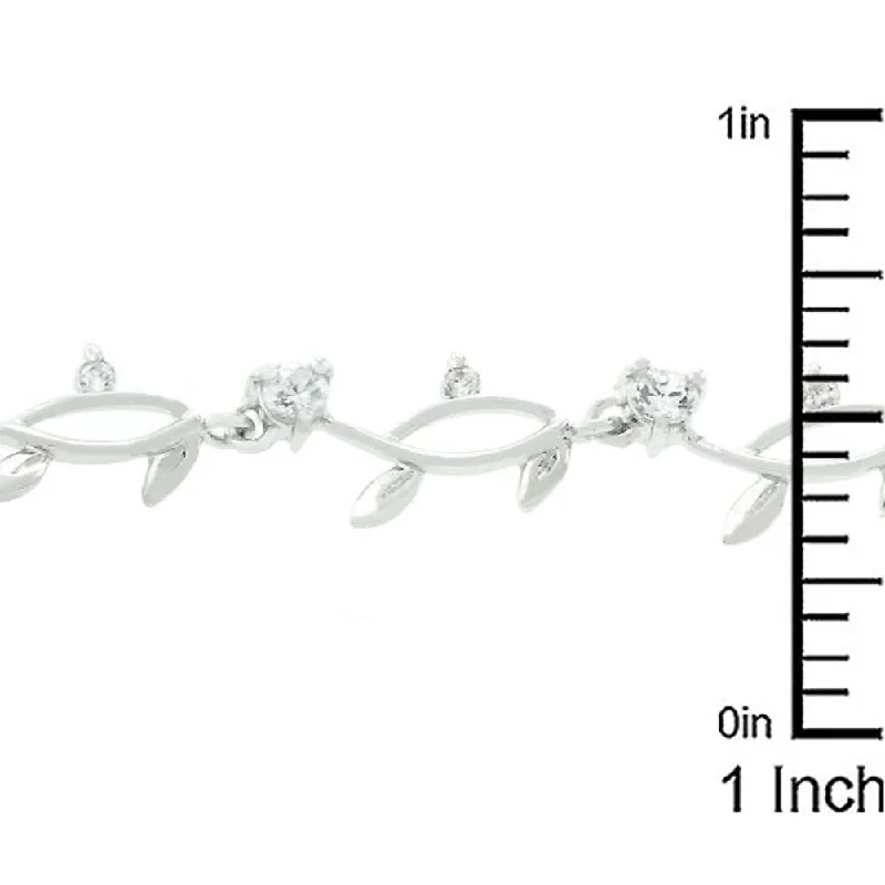 Chunky cuff bangles-Cubic Zirconia Vine Bracelet Timeless And Classic Women's Bracelet - 7 inch