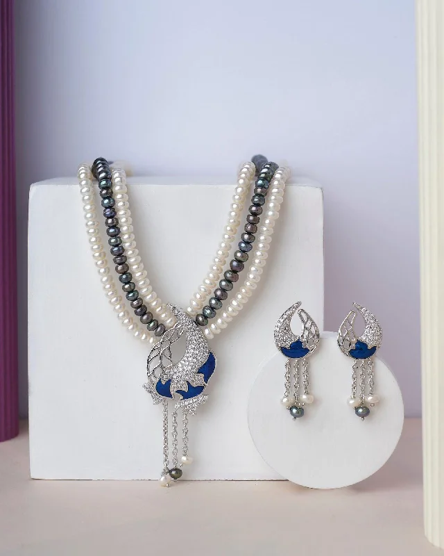 Heavy collar necklaces-Gourgeous 3 line Necklace Set