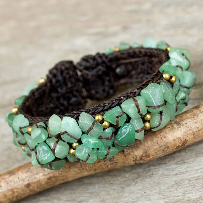 Fine filigree bangles-Handmade Brass 'Woodland Morning' Quartz Bracelet (Thailand)