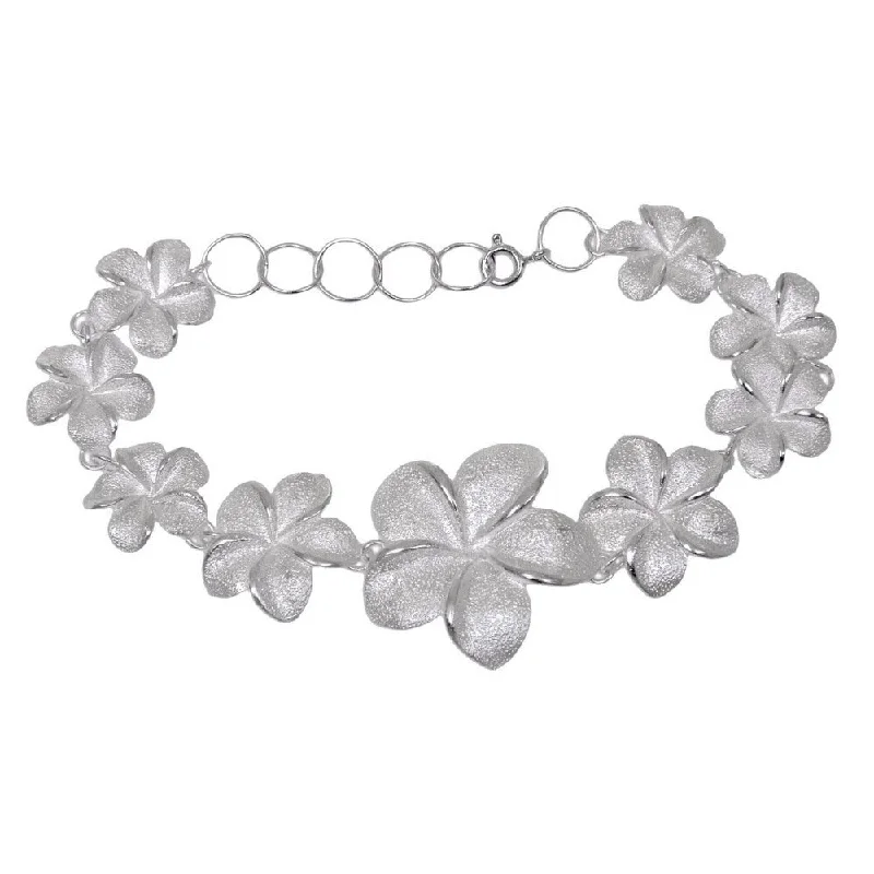 Faith charm bangles-Handmade Frangipani Glam Sterling Silver Bracelet (Indonesia)