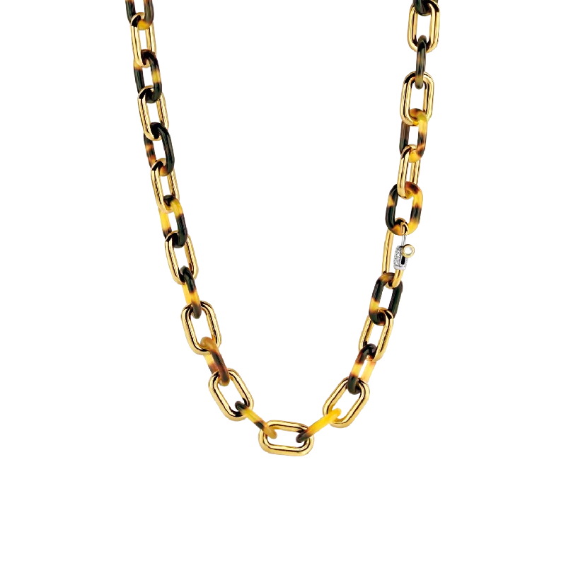 Quartz healing necklaces-Ti Sento Leopard Print Links Necklace