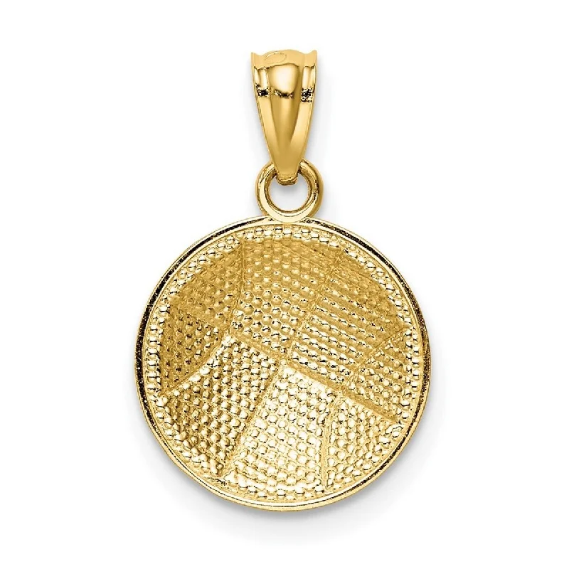 Patina bronze necklaces-Curata 14k Yellow Gold 18" 15.2x12.5mm Satin and Polished Basketball Necklace