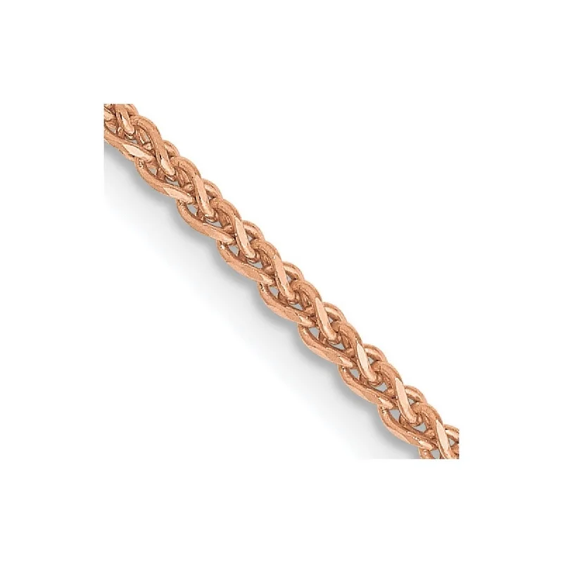 Victorian style bangles-Curata 14k Rose Gold Solid 7" 1.40mm Wheat Chain Bracelet 7 Inch