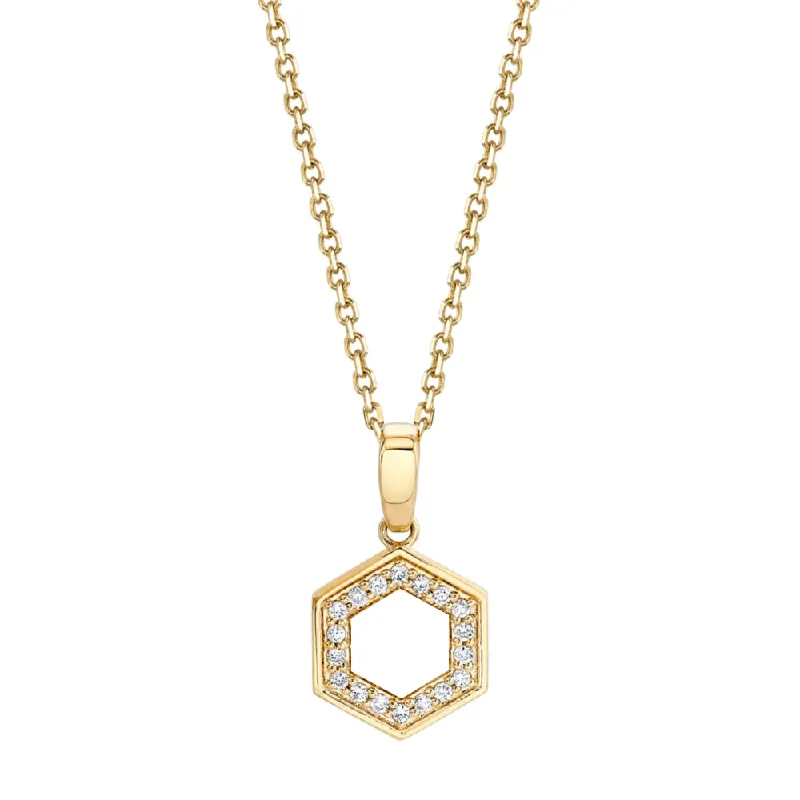 Vivid stone necklaces-Michael M. Mini Hex Pendant Necklace