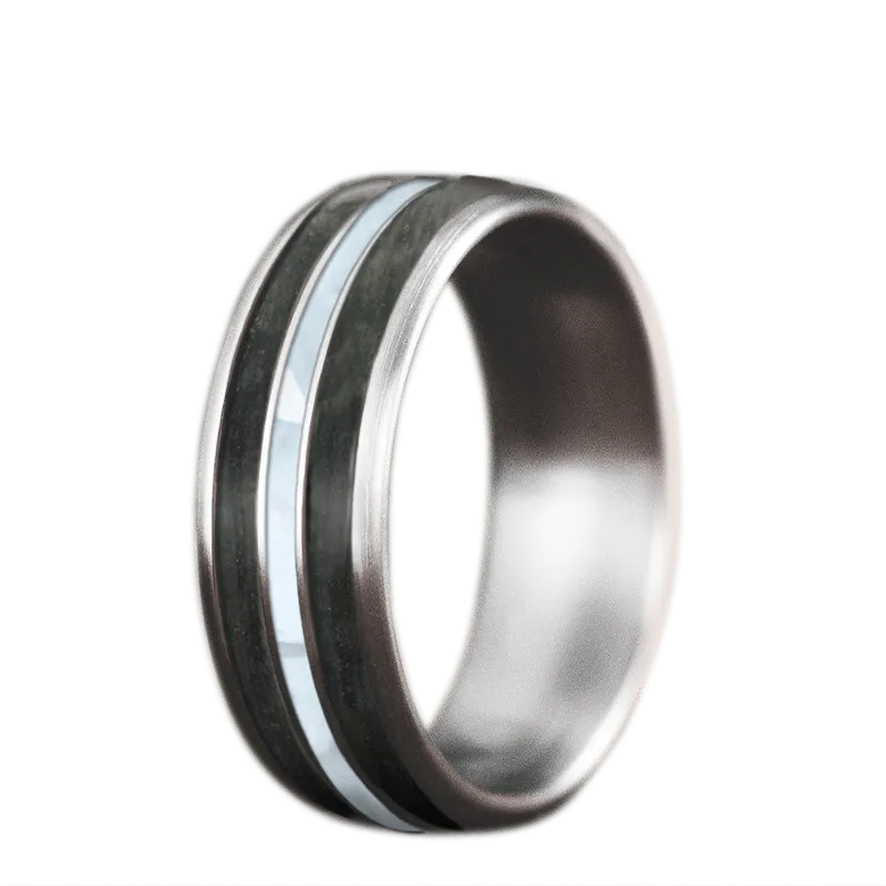 Snap band rings-Custom Design - 3-Inlay Narrow Center Ring S4wNH8i9wEb5fVZtATo58Lfr