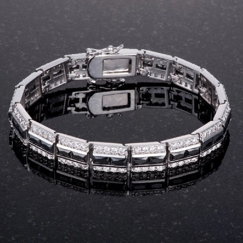 Tiny dot bangles-Balboa Cubic Zirconia Bracelet Trendy Women's Jewelry Piece - 7.25 Inch