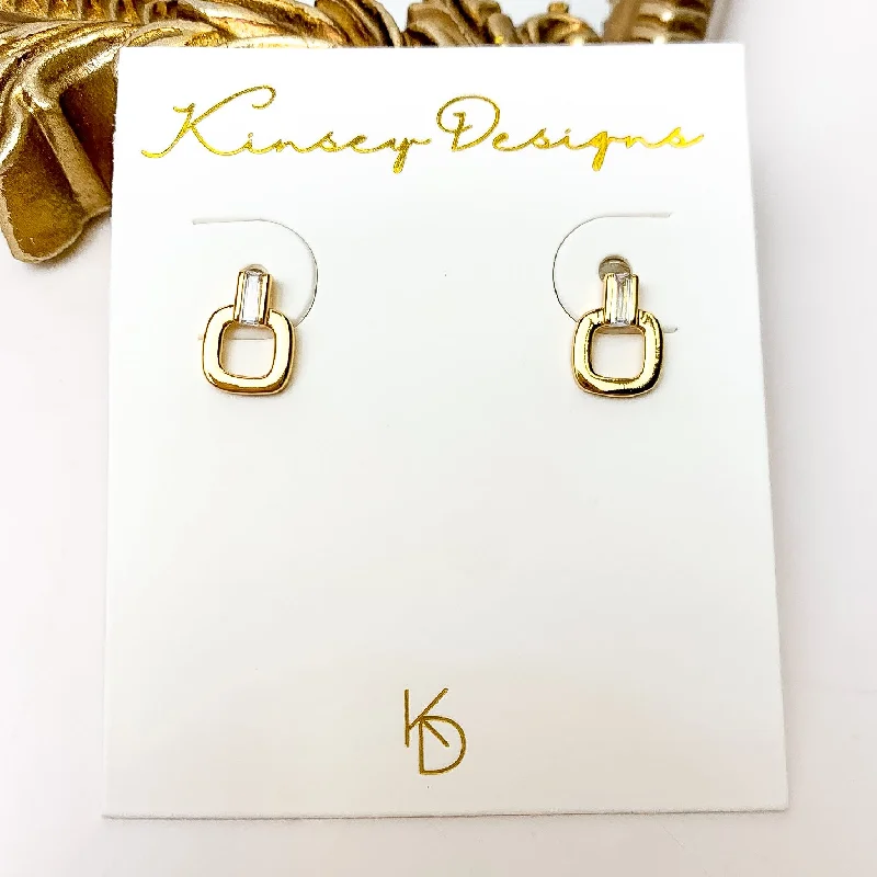 Aged brass earrings-Kinsey Designs | Lucky Post Earrings