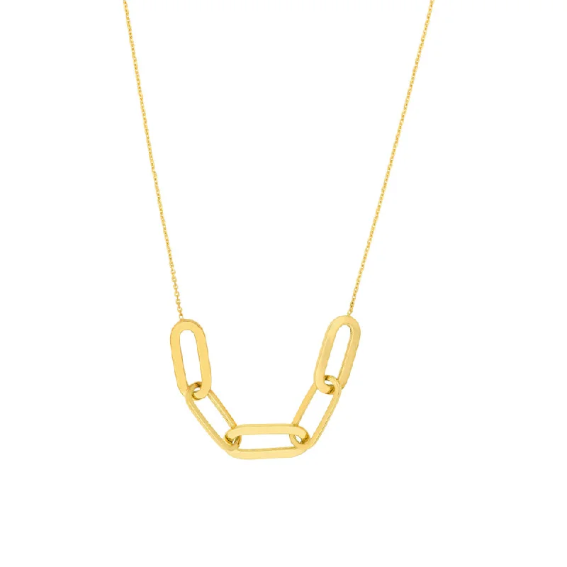 Stellar star necklaces-14k Gold Large Oval Link Element Necklace