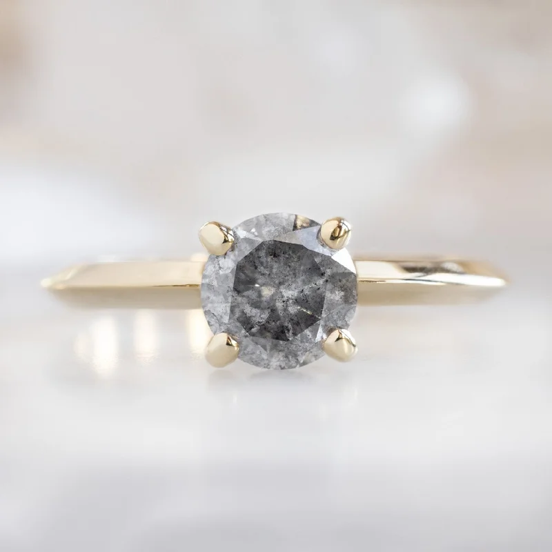 Retro flair engagement rings-The Bryn Ring | 1.05ct Round Salt and Pepper Diamond in 14K Yellow Gold