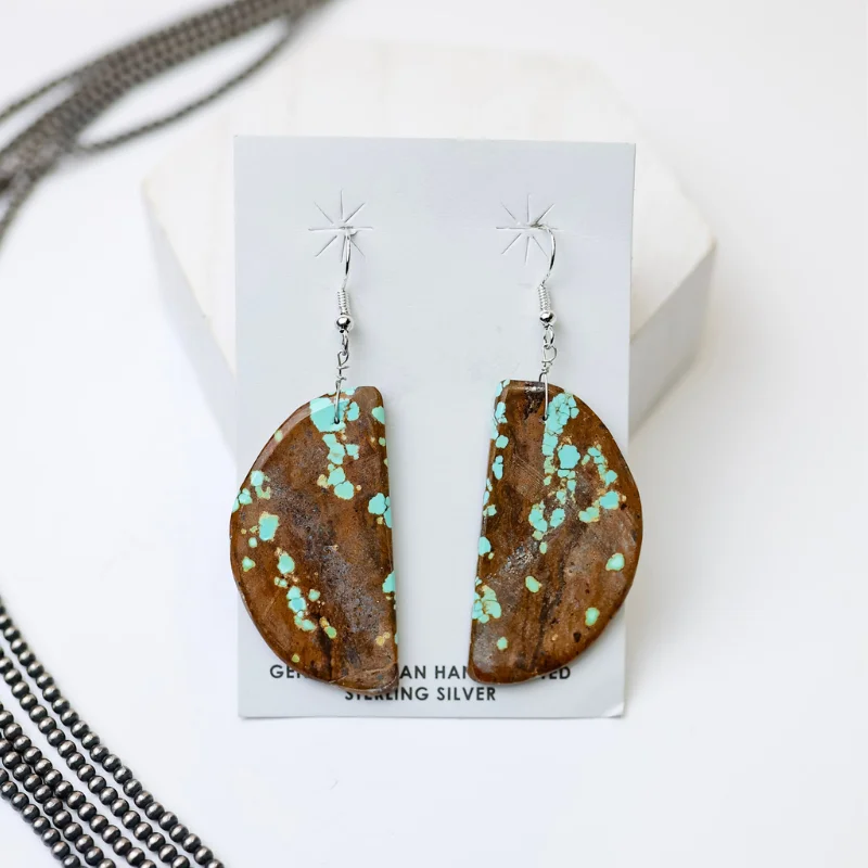 Heavy ring earrings-Corraine Smith | Navajo Handmade Large Number 8 Rectangle Slab Earrings