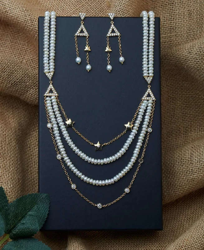 Stellar star necklaces-Gorgeous Real Pearl Necklace Set