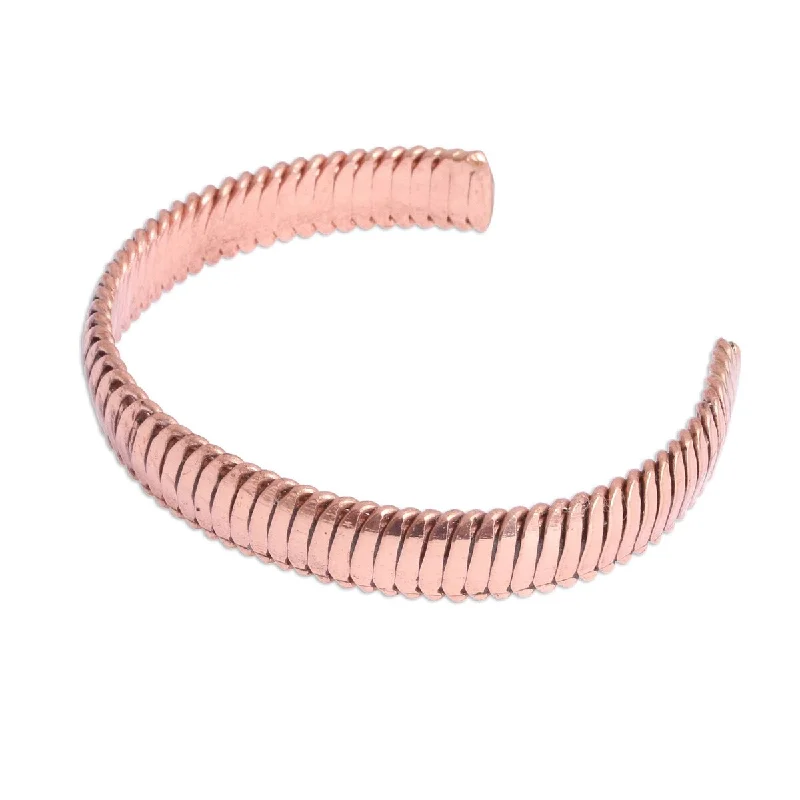 Tide shape bangles-NOVICA Brilliant Sheen, Copper cuff bracelet