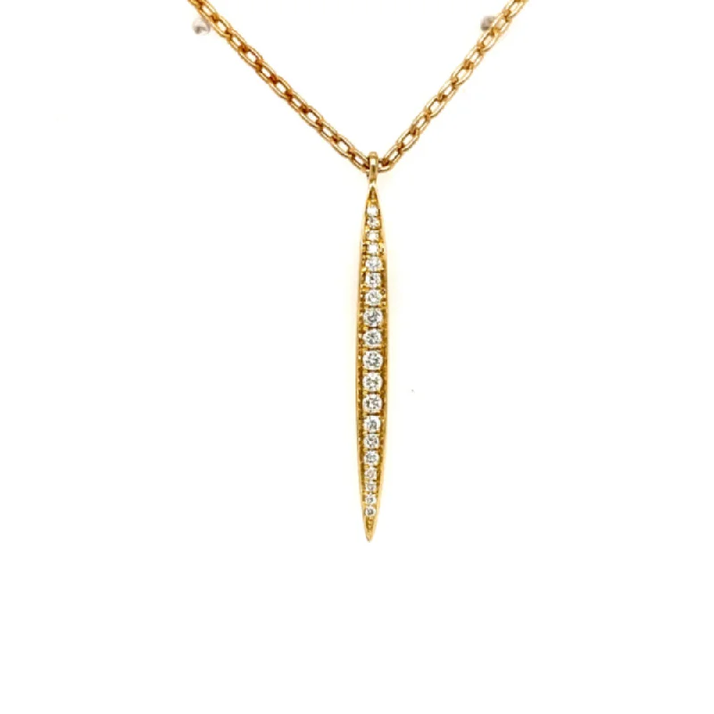 Bali style necklaces-18k Diamond Drop Pendant Necklace