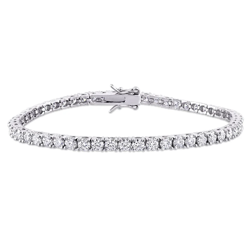 Rose motif bangles-Miadora Sterling Silver 5 5/8ct TGW Moissanite Tennis Bracelet - 7 in x 3 mm x 3 mm