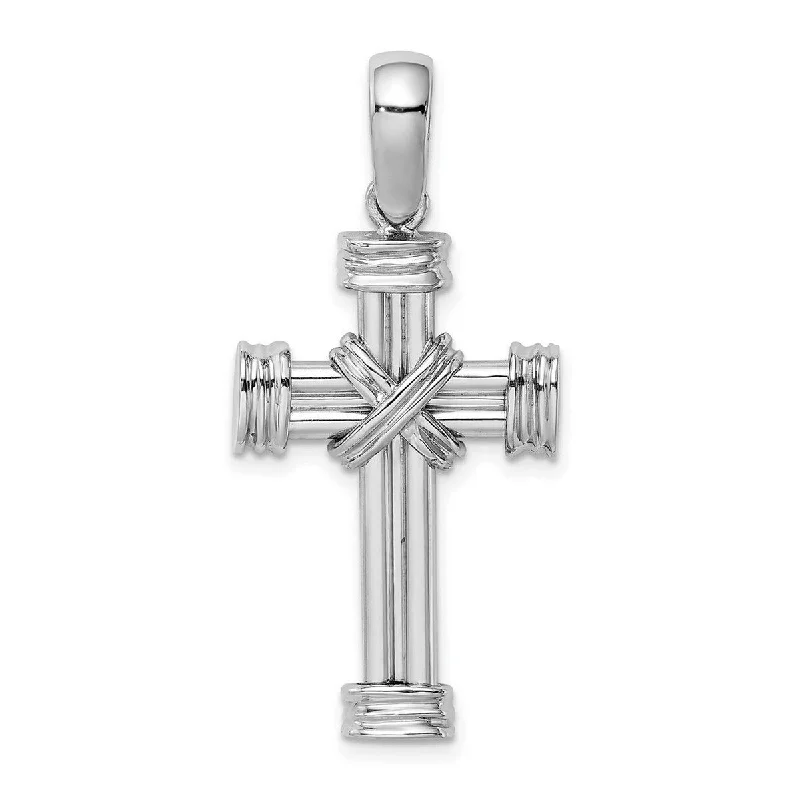 Agate stone necklaces-Curata 14k Yellow or White Gold Order of Christ Cross With X Center and Endcaps Necklace 19.85mm x 39.1mm