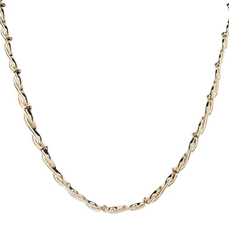 Layered chain necklaces-Estate 14 Karat Yellow Gold Tapered Polished Infinity Link Design Necklace