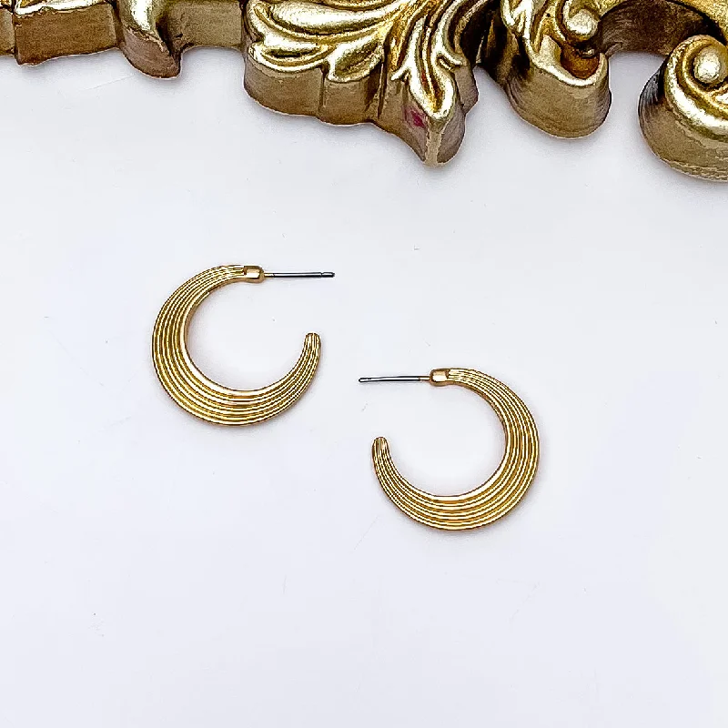 Patina bronze earrings-Livin' Life Gold Tone Small Hoop Earrings