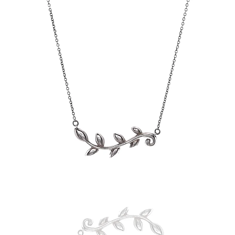 Layered chain necklaces-Estate Tiffany & Co Paloma Picasso Sterling Silver Olive Leaf Vine Pendant Necklace