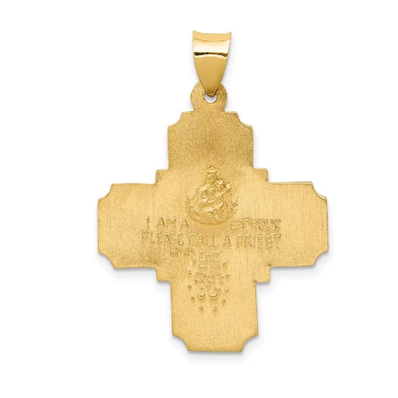 Vivid stone necklaces-Curata 14k Yellow Gold 18" 24mm Four-Way Medal Cross Pendant Necklace Necklace