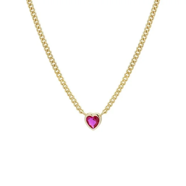 Fox charm necklaces-Victoria Townsend Gold over Sterling Silver Ruby Heart Necklace