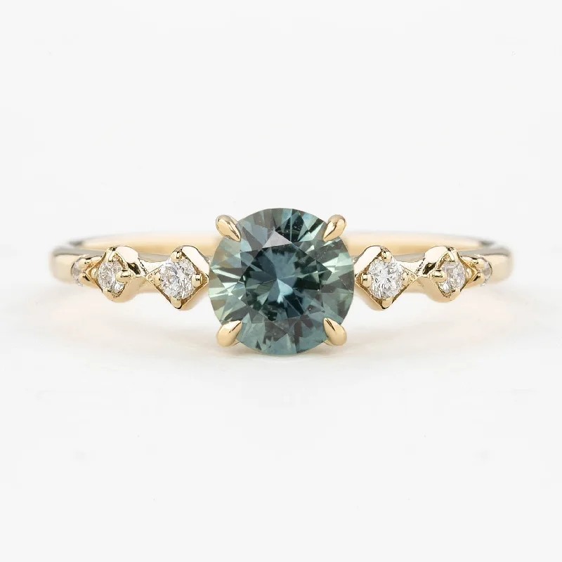 Bold stone engagement rings-Celeste Ring 0.95ct Montana Sapphire Ring 14K Yellow Gold, One of a kind