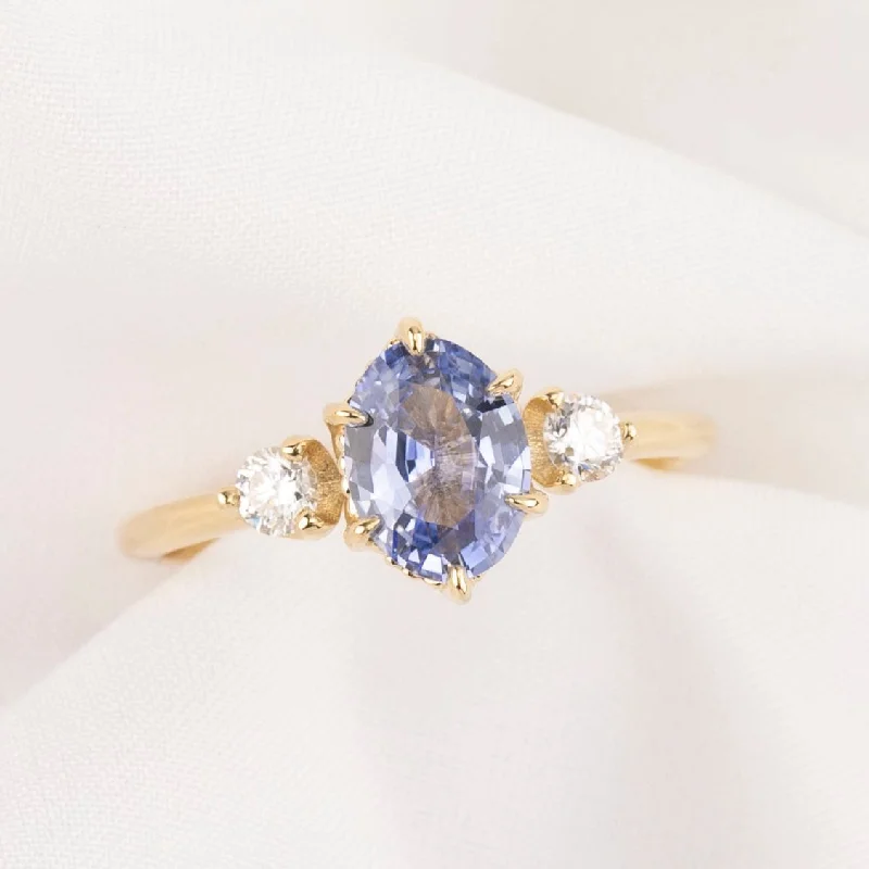 Citrine stone engagement rings-Ayana Ring 1.30ct Blue Srilanka Sapphire, 14k Yellow Gold (One of a kind)