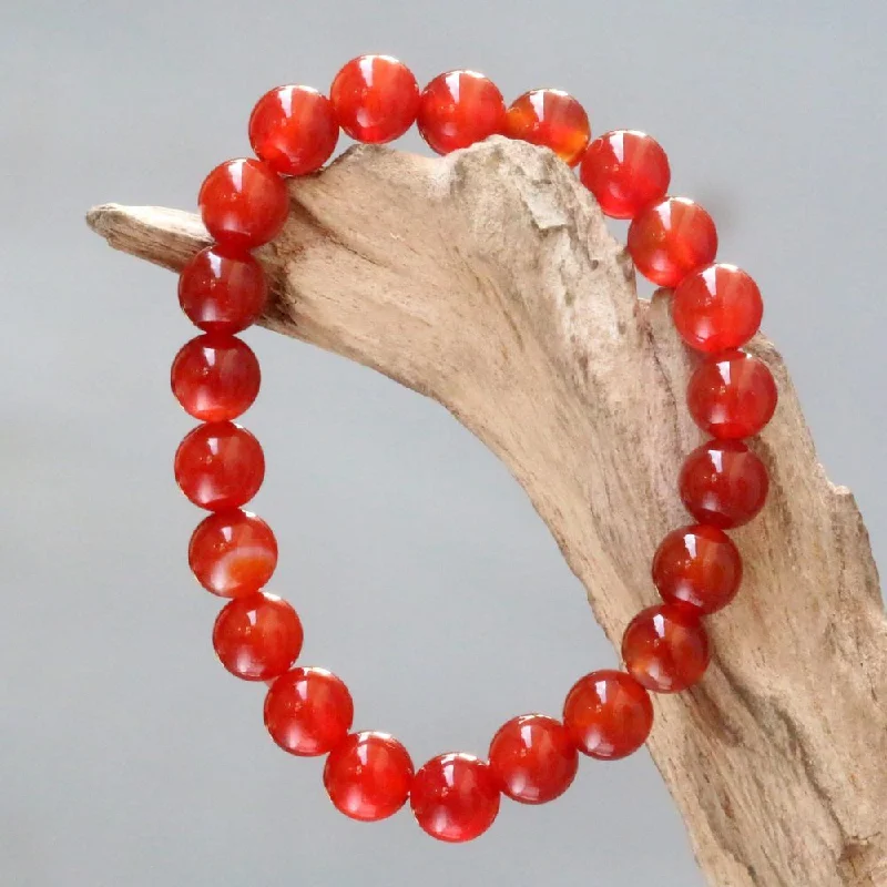 High shine bangles-Handmade Carnelian 'Sunrise Beads' Bracelet (Indonesia)