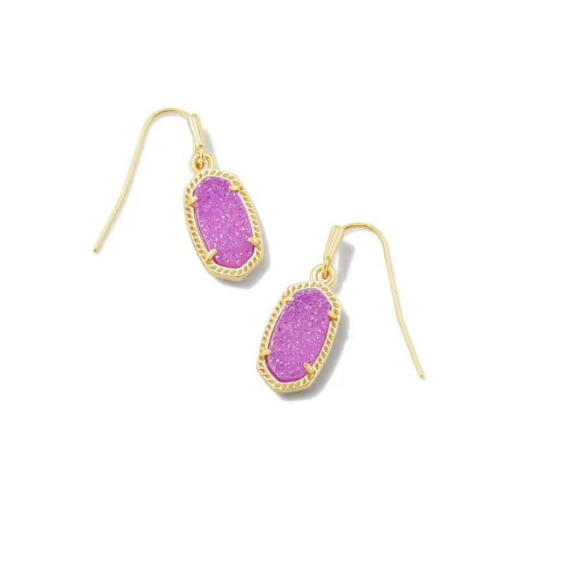 Fine wing earrings-Kendra Scott | Lee Gold Drop Earrings in Mulberry Drusy