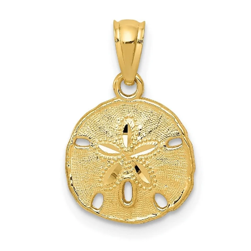 Tiered link necklaces-Curata 14k Yellow Gold 18" 17x11mm Small Sanddollar Pendant Necklace Necklace