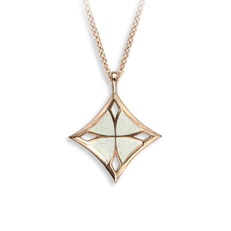 Glossy pearl necklaces-Nicole Barr White Cloverleaf Cross Necklace