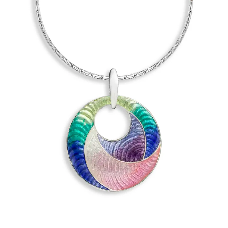 Thin silk necklaces-Nicole Barr Multi SS Pink Rio Circle Necklace