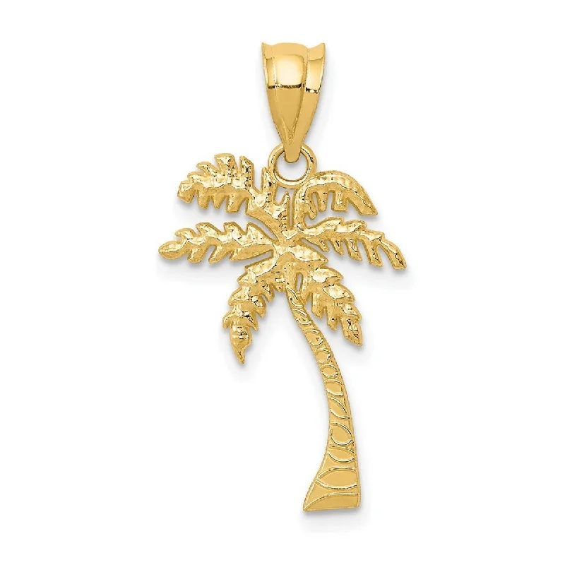 Stellar star necklaces-Curata 14k Yellow Gold 18" Palm Tree Pendant Necklace