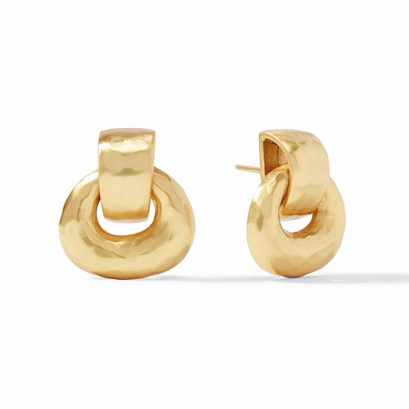 Coiled cord earrings-Julie Vos | Avalon Demi Doorknocker Earrings in Gold